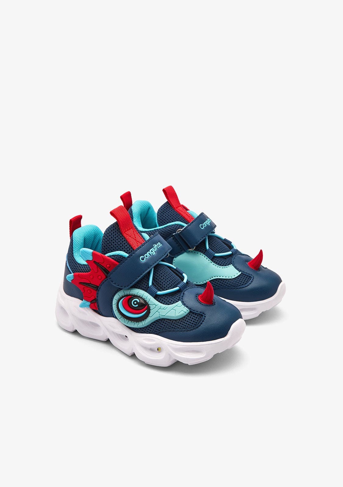 CONGUITOS ZAPATOS / SNEAKERS / JOGGING Blue Dinosaur Lights Sneakers