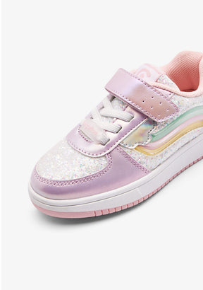 CONGUITOS ZAPATOS / SNEAKERS Pink Rainbow Sneakers with Lights