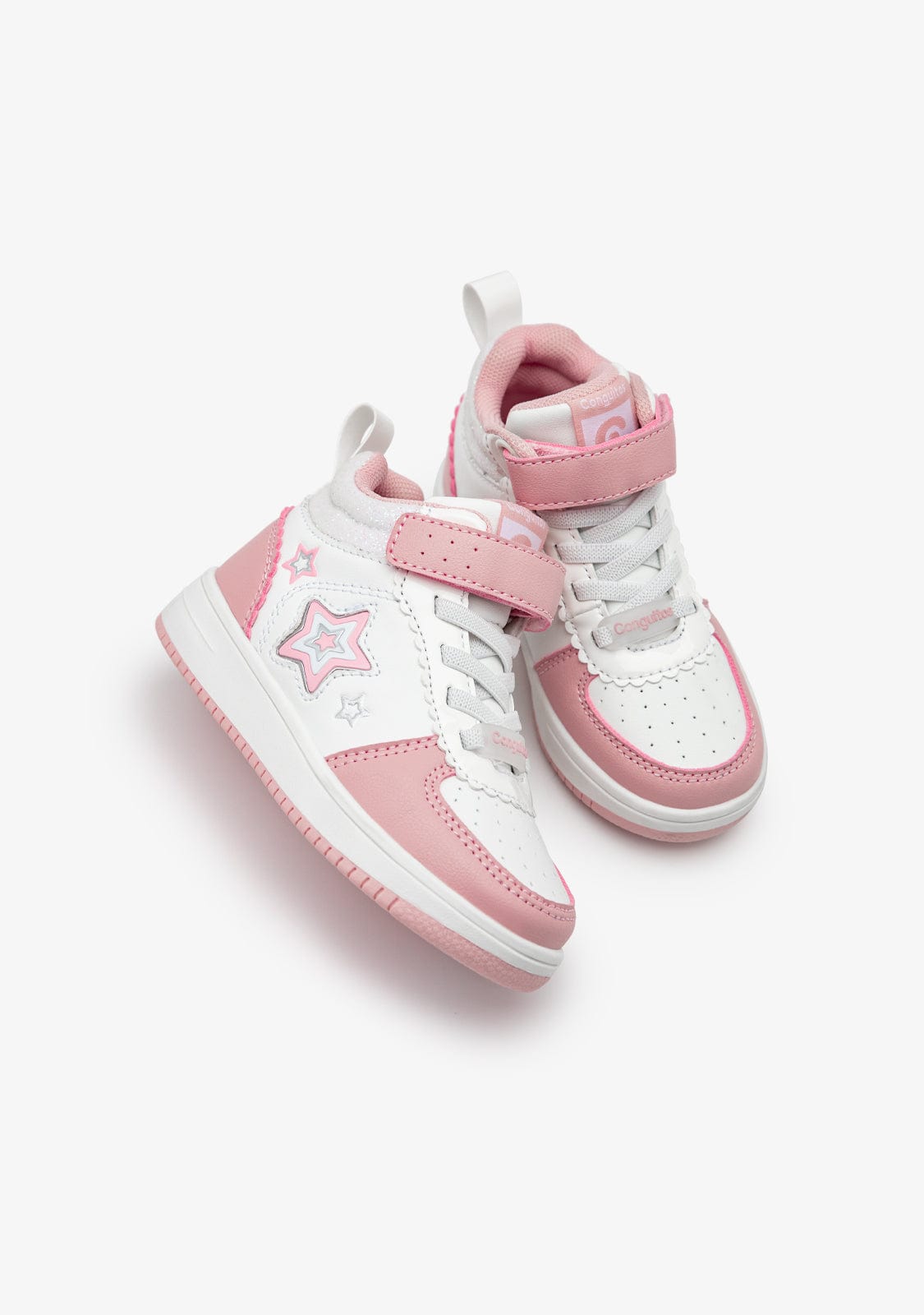 CONGUITOS ZAPATOS / SNEAKERS / TENNIS Pink Stars with lights High Top Sneakers