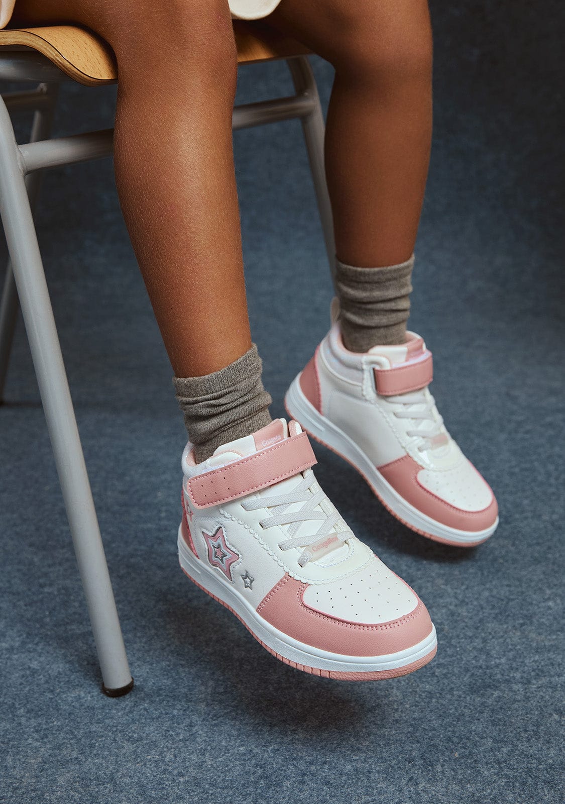 CONGUITOS ZAPATOS / SNEAKERS / TENNIS Pink Stars with lights High Top Sneakers