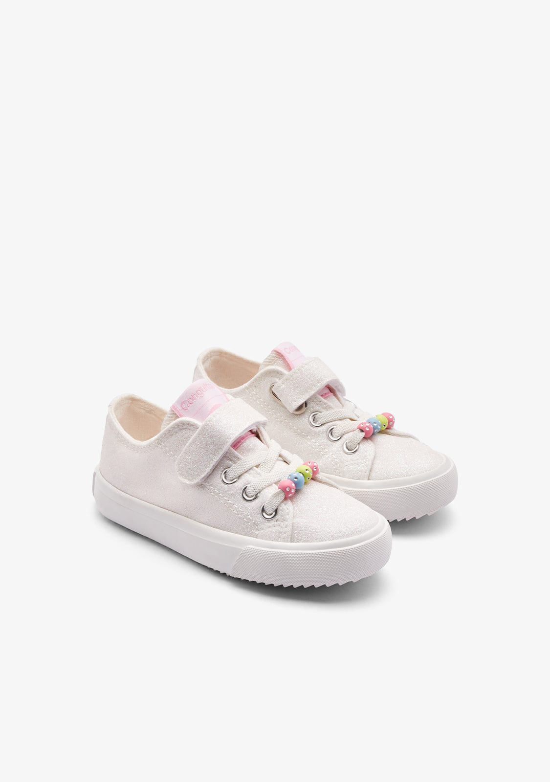 CONGUITOS ZAPATOS / SNEAKERS White / Pink Glitter Sneakers