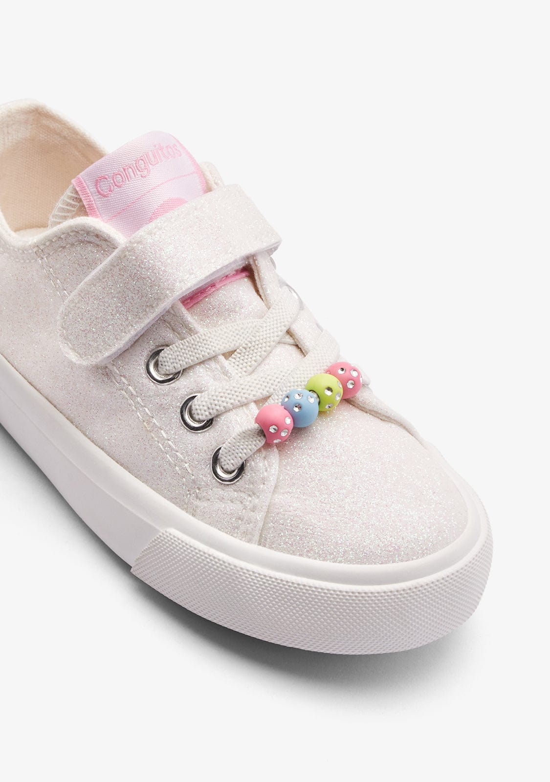 CONGUITOS ZAPATOS / SNEAKERS White / Pink Glitter Sneakers