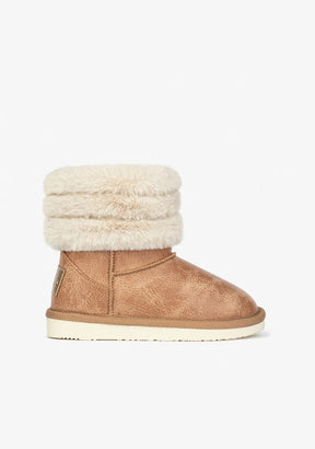 FRESAS CON NATA Shoes B&W Girl's Camel Aviator Fur Australian Boots