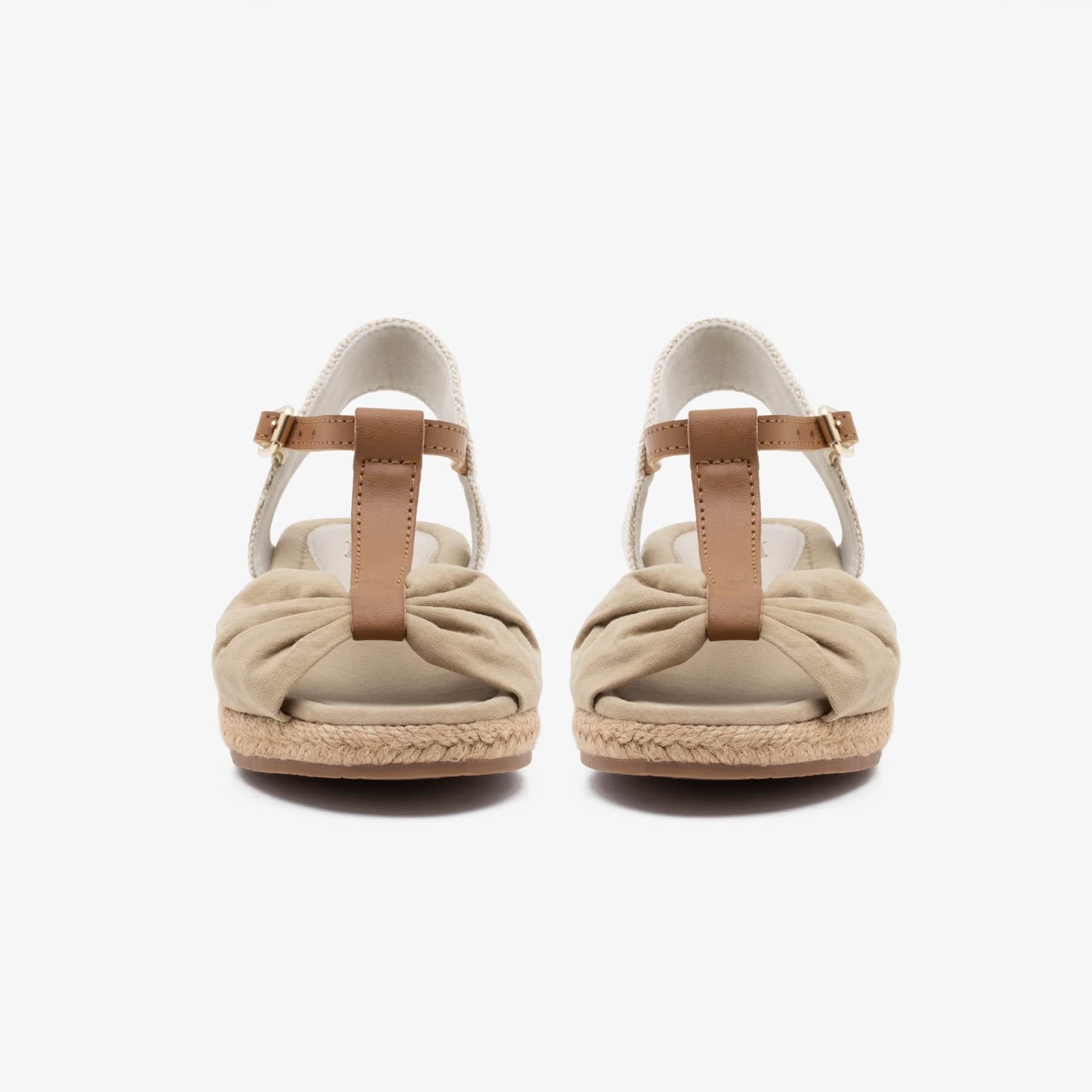 FRESAS CON NATA Shoes Girl's Beige Canvas Wedge Sandals