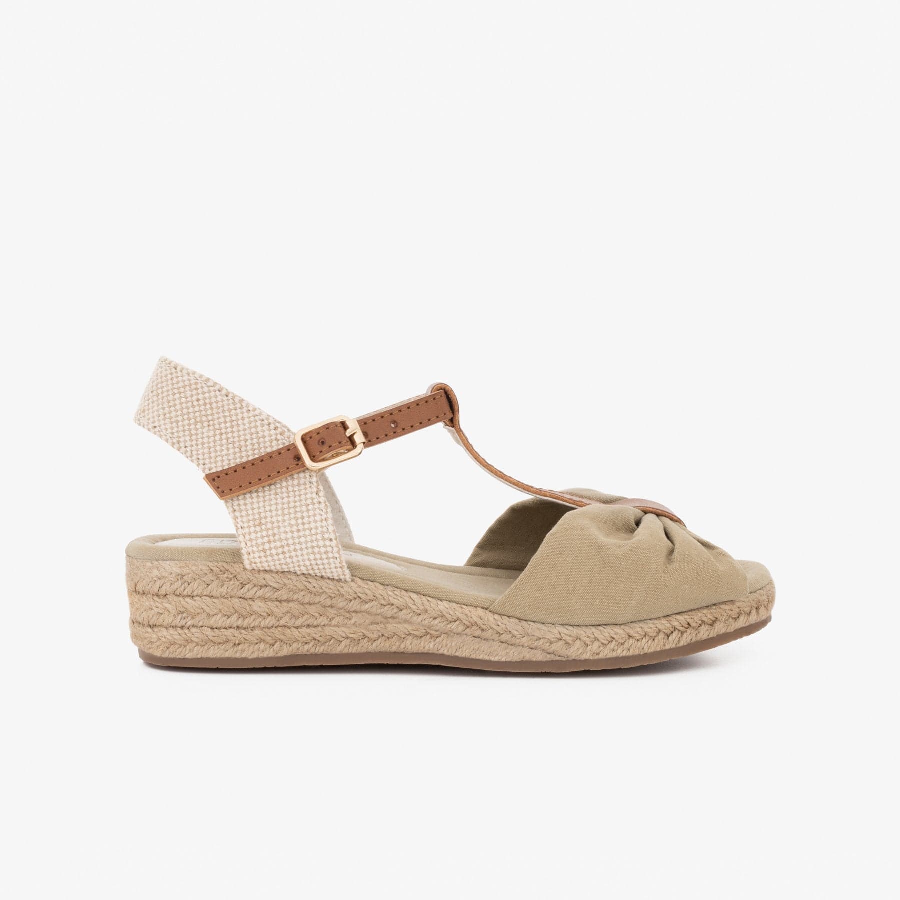 FRESAS CON NATA Shoes Girl's Beige Canvas Wedge Sandals