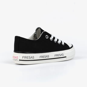 FRESAS CON NATA Shoes Girl's Black Canvas Platform Sneakers
