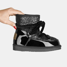 FRESAS CON NATA Shoes Girl's Black Laces Glitter Australian Boots