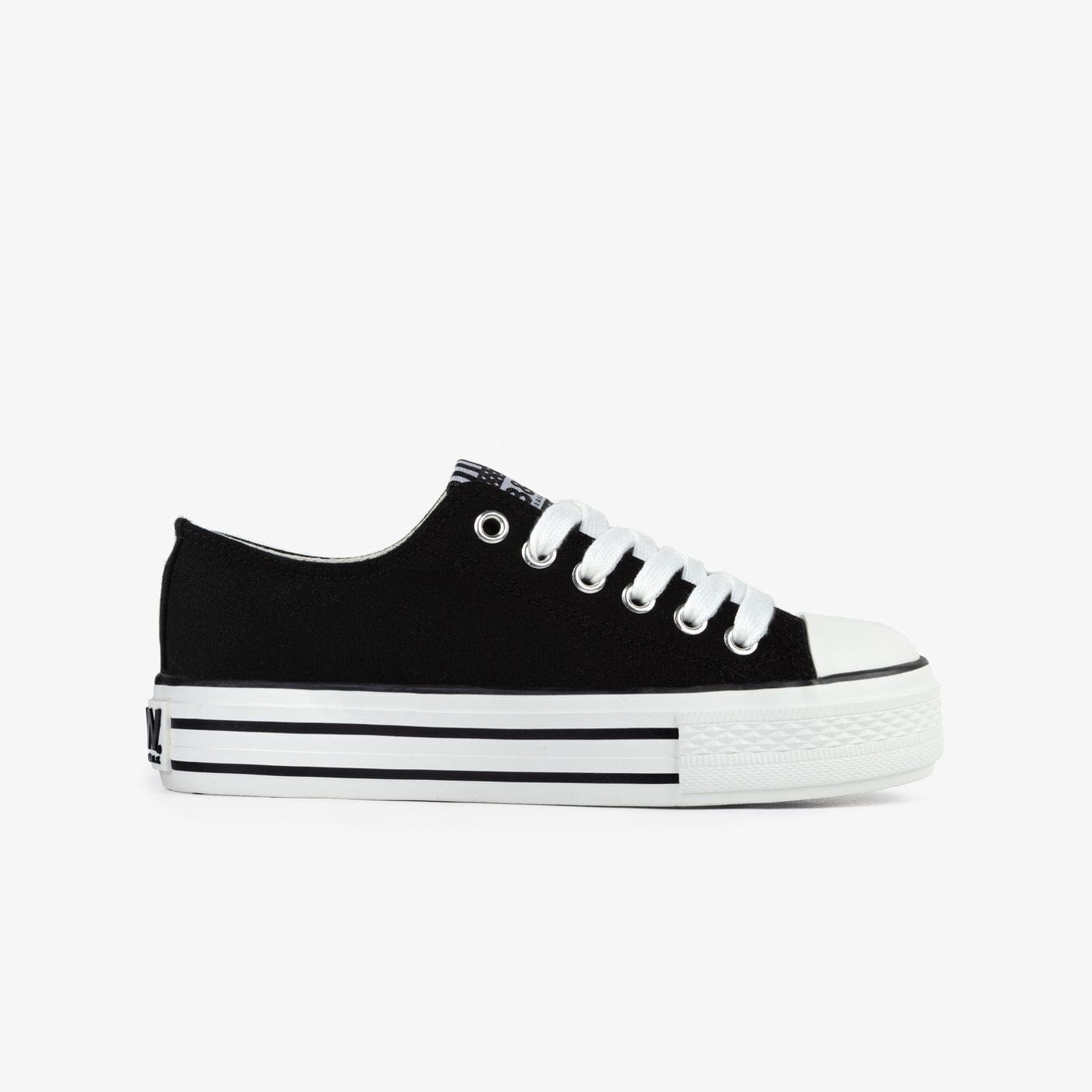 FRESAS CON NATA Shoes Girl's Black Platform Canvas Sneakers