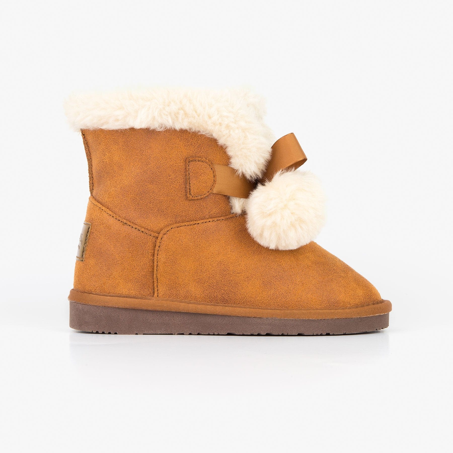 FRESAS CON NATA Shoes Girl's Camel Australian Boots with Pompoms