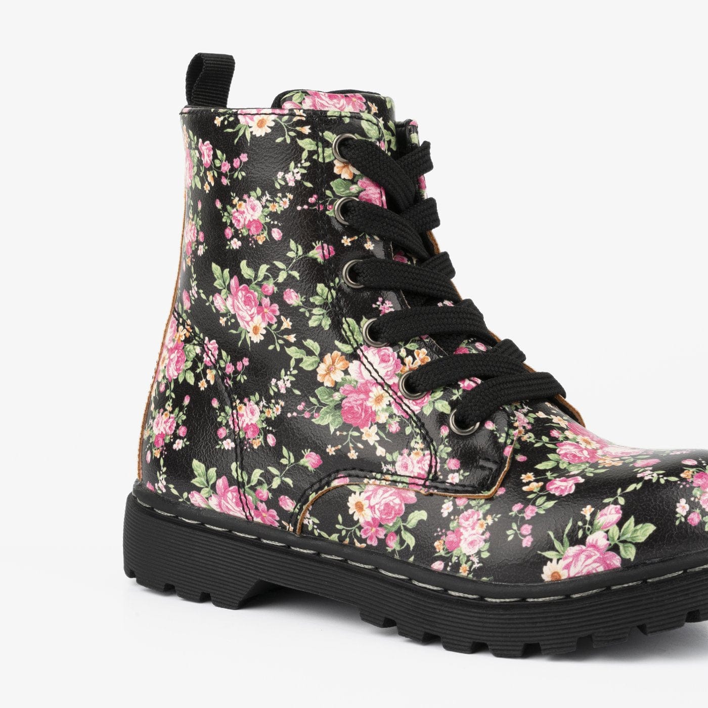 FRESAS CON NATA Shoes Girl's Flowers Black Boots