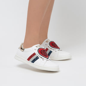 FRESAS CON NATA Shoes Girl's "Heart" White Sneakers