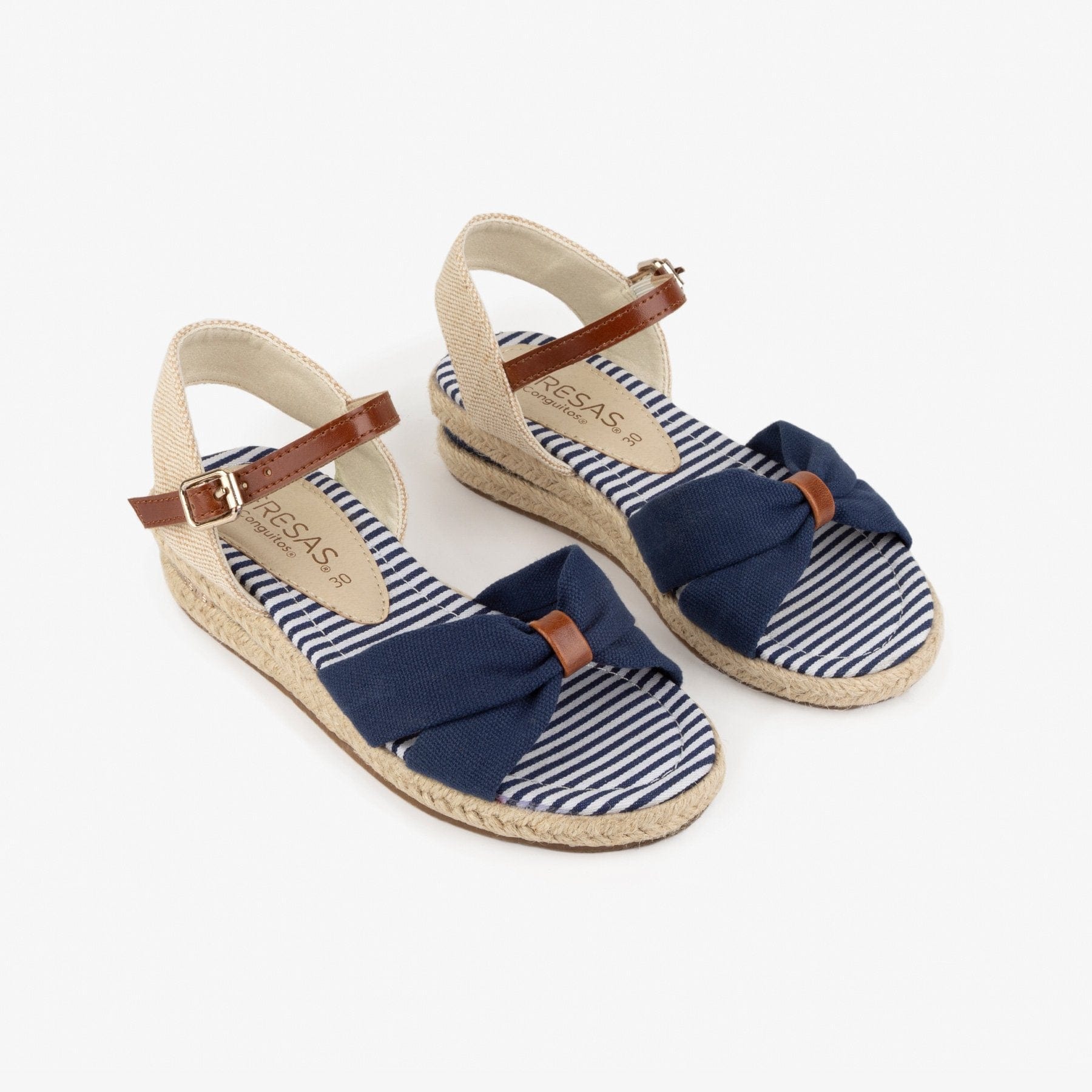 FRESAS CON NATA Shoes Girl's Navy Wedge Canvas Sandals