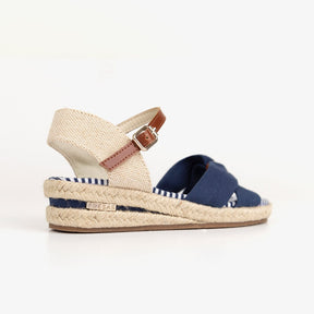 FRESAS CON NATA Shoes Girl's Navy Wedge Canvas Sandals