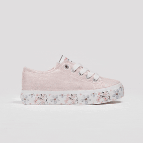 FRESAS CON NATA Shoes Girl's Pink Metallic Flowers Sneakers