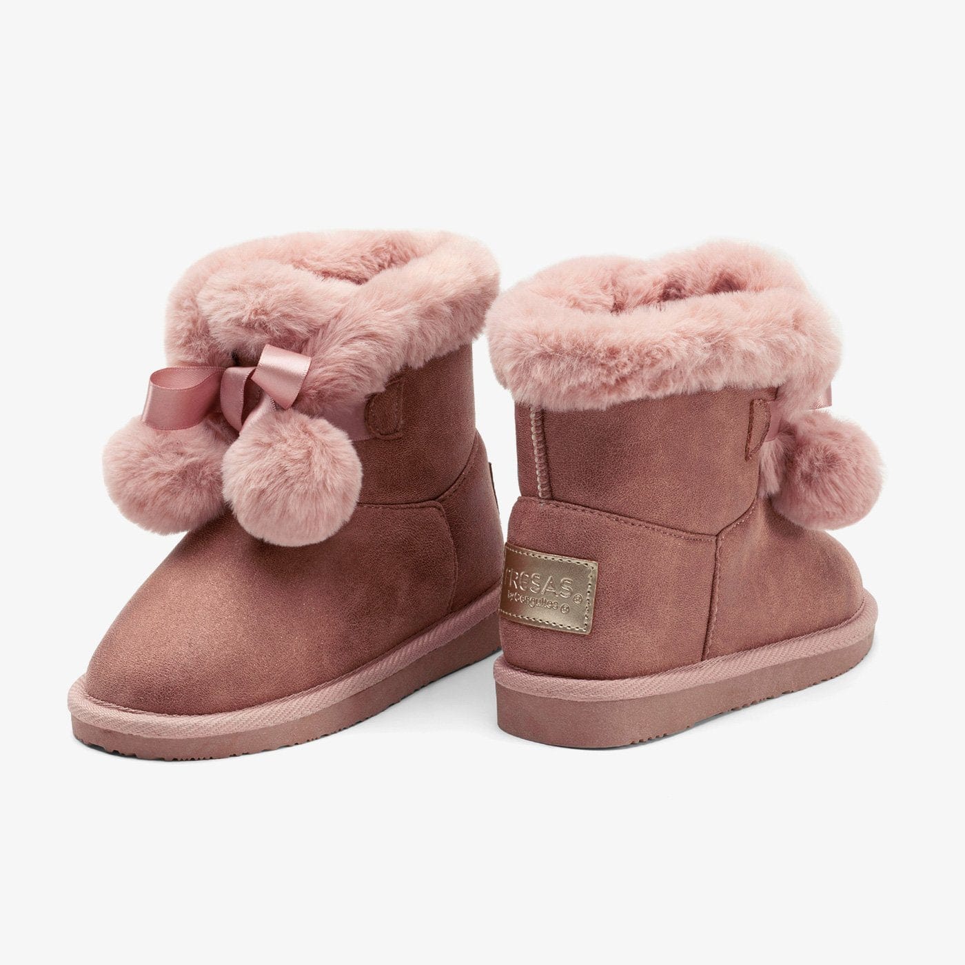 FRESAS CON NATA Shoes Girl's Pink Pompom Australian Boots