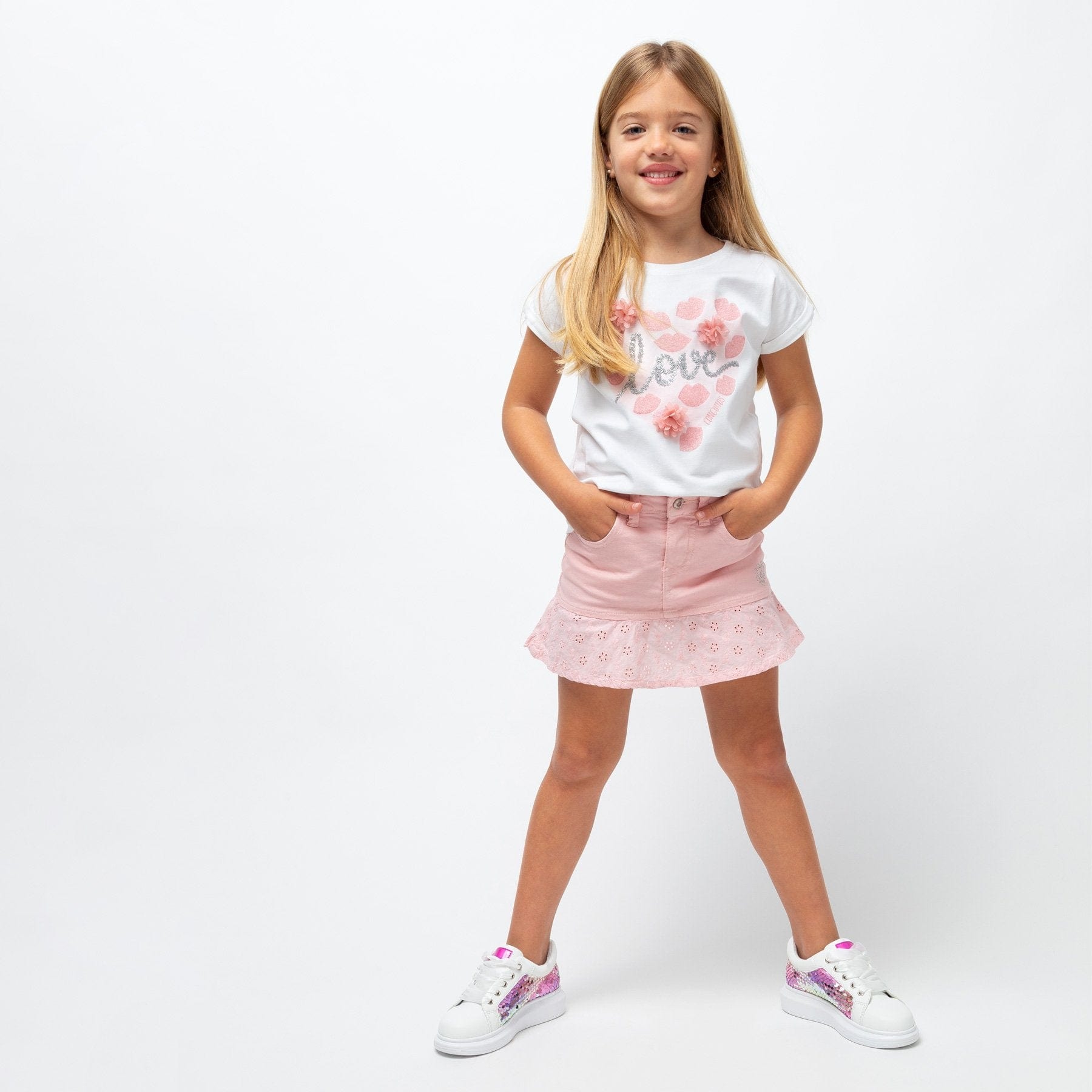 FRESAS CON NATA Shoes Girl's Pink Sequins Sneakers