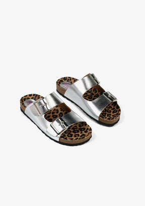 FRESAS CON NATA Shoes Girl's Silver Buckles Bio Sandals