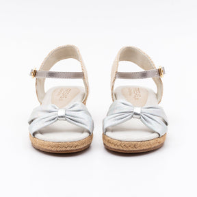 FRESAS CON NATA Shoes Girl's Silver Metallic Wedge Sandals