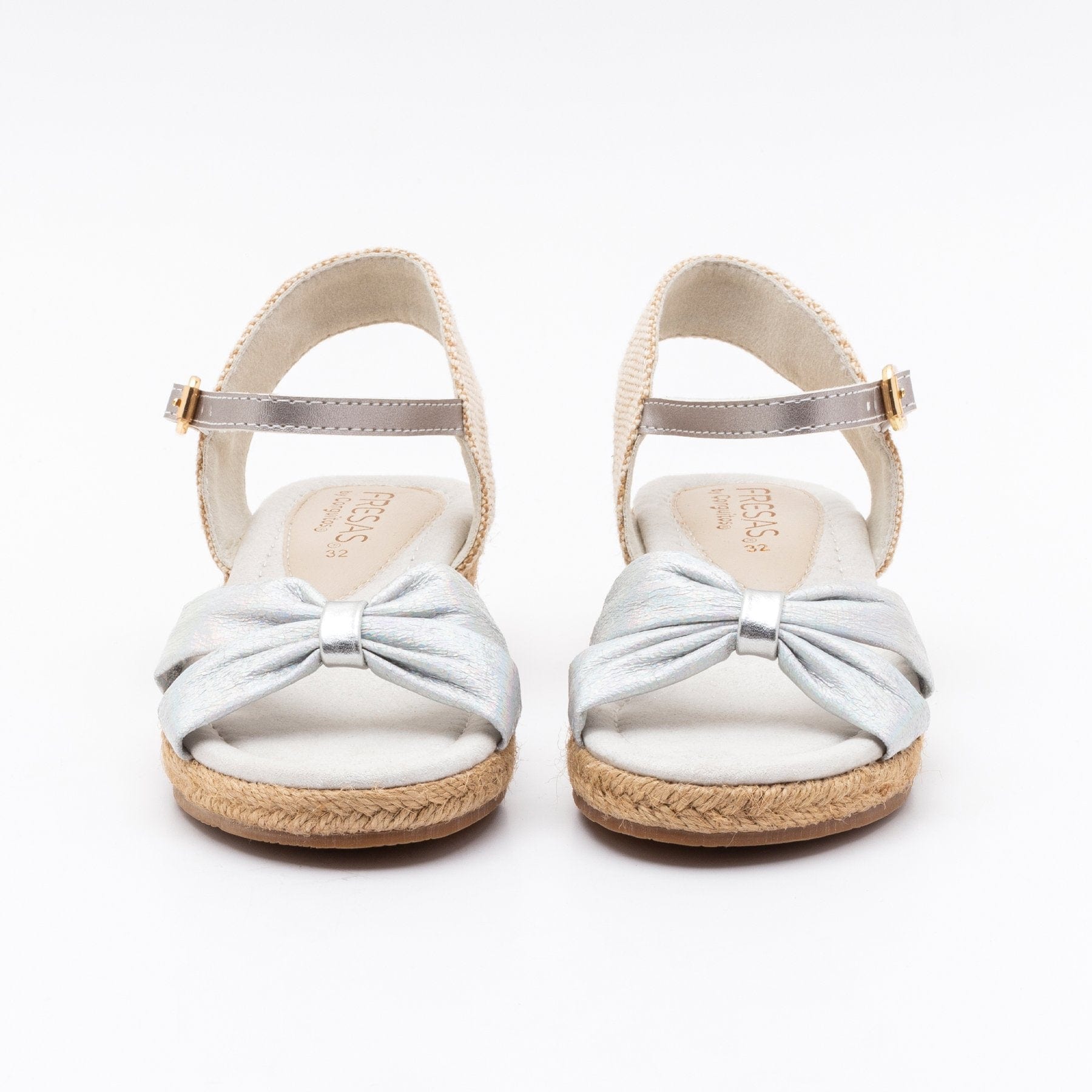 FRESAS CON NATA Shoes Girl's Silver Metallic Wedge Sandals