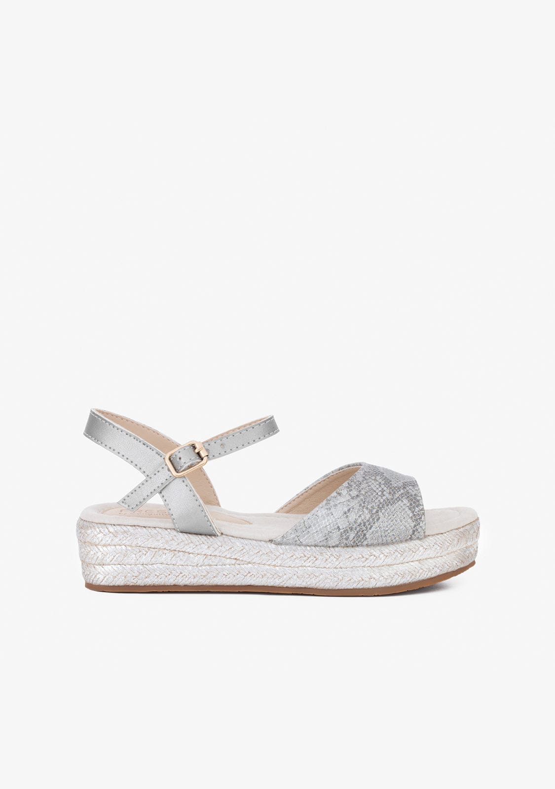 FRESAS CON NATA Shoes Girl's Silver Snake Wedge Sandals