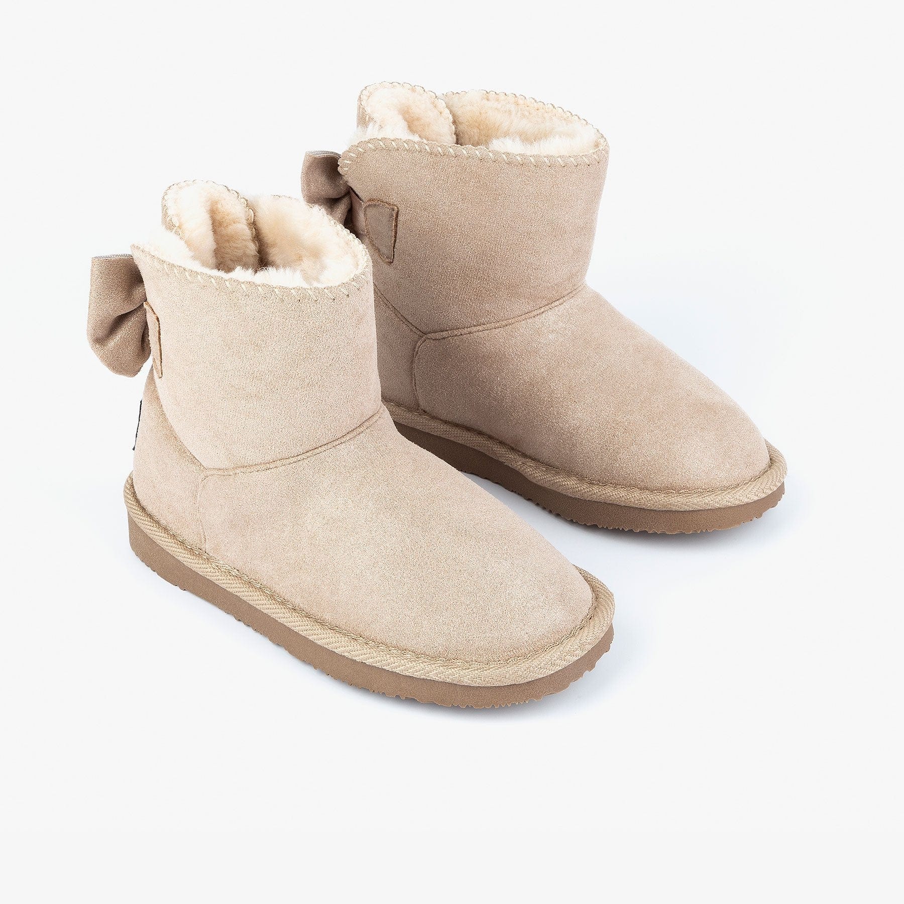 FRESAS CON NATA Shoes Girl's Taupe Australian Boots with Bow
