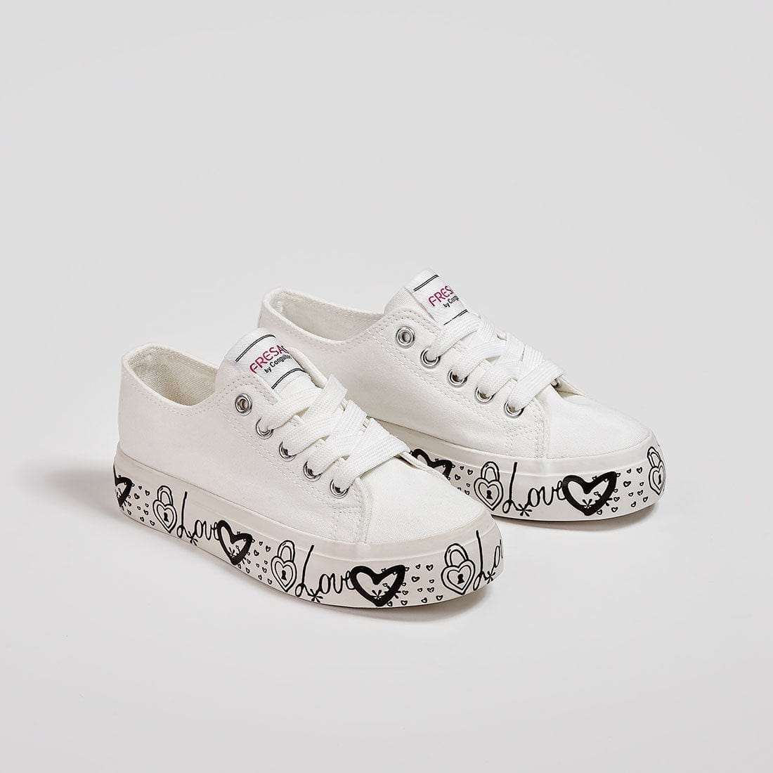 FRESAS CON NATA Shoes Girl's White Canvas Sneakers