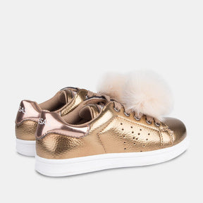 FRESAS CON NATA Shoes Zapatillas de Niña Metalizado Pompón Bronce