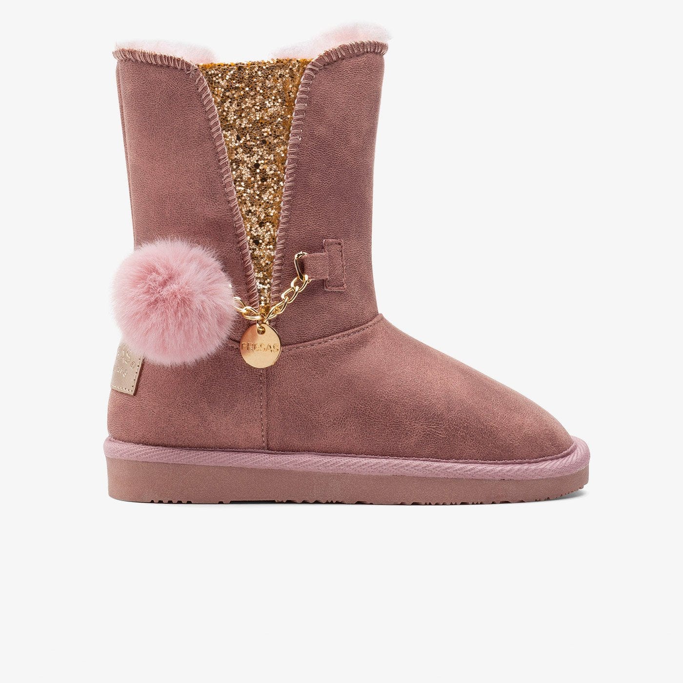 FRESAS CON NATA ZAPATOS Girl's Pink Glitter Australian Boots