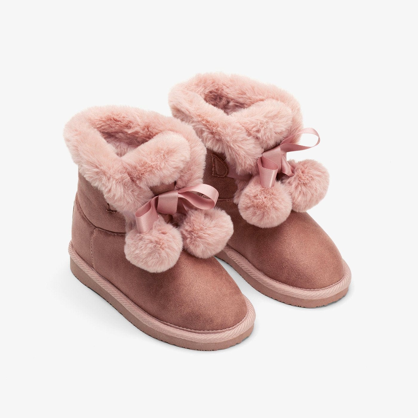 FRESAS CON NATA ZAPATOS Girl's Pink Pompom Australian Boots