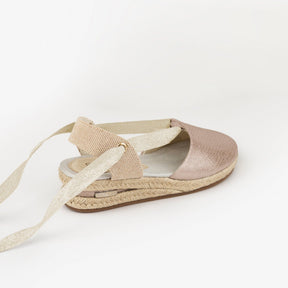 FRESAS CON NATA ZAPATOS Girl's Pink Wedge Canvas Espadrilles