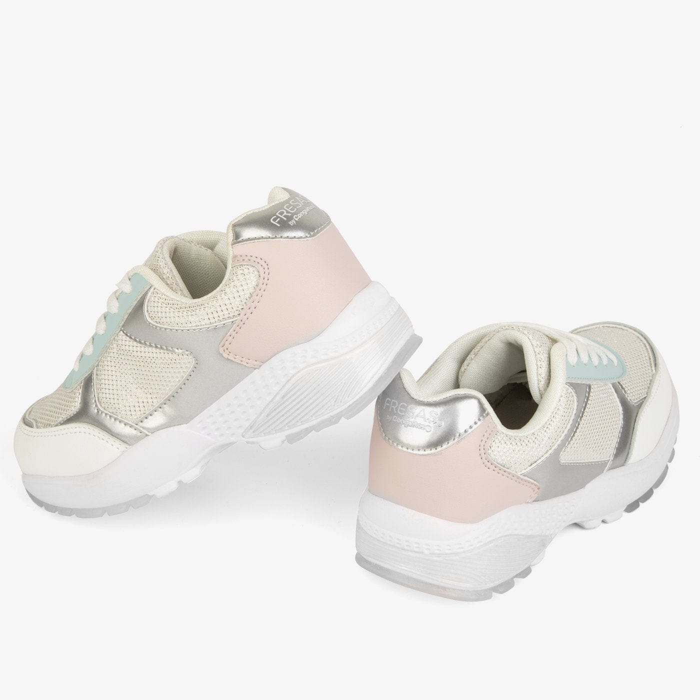 FRESAS CON NATA ZAPATOS Girl's White Mesh Sneakers