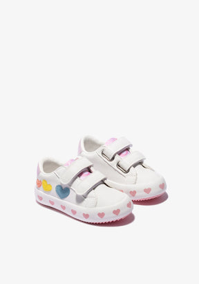 OSITO BASKET Baby´s White Hearts Sneakers