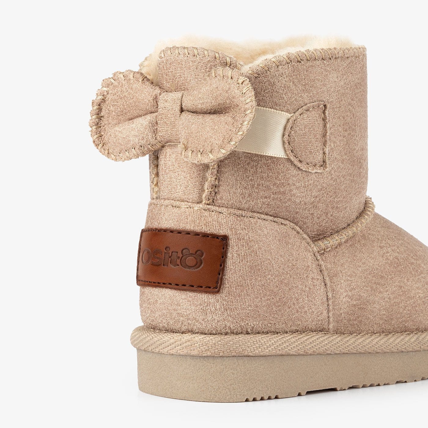 OSITO Shoes Baby's Beige Bow Australian Boots
