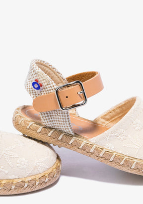 OSITO Shoes Baby's Beige Embroidery Espadrilles