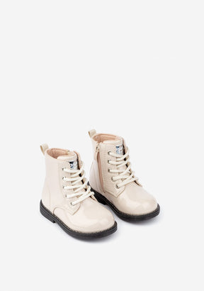 OSITO Shoes Baby's Beige Patent Ankle Boots