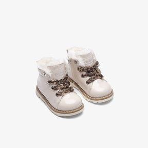 OSITO Shoes Baby's Beige Patent Leather Boots