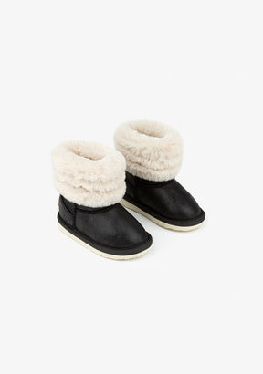 OSITO Shoes Baby's Black Aviator Fur Australian Boots