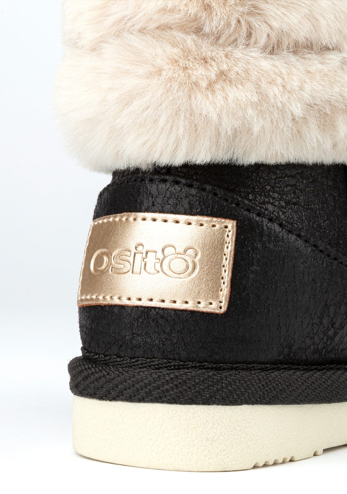 OSITO Shoes Baby's Black Aviator Fur Australian Boots