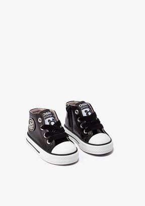 OSITO Shoes Baby's Black Patent Leather Hi-Top Sneakers