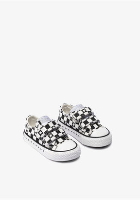 OSITO Shoes Baby's Black Squares Sneakers Canvas