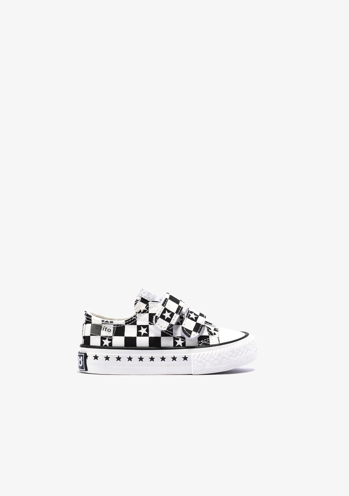OSITO Shoes Baby's Black Squares Sneakers Canvas
