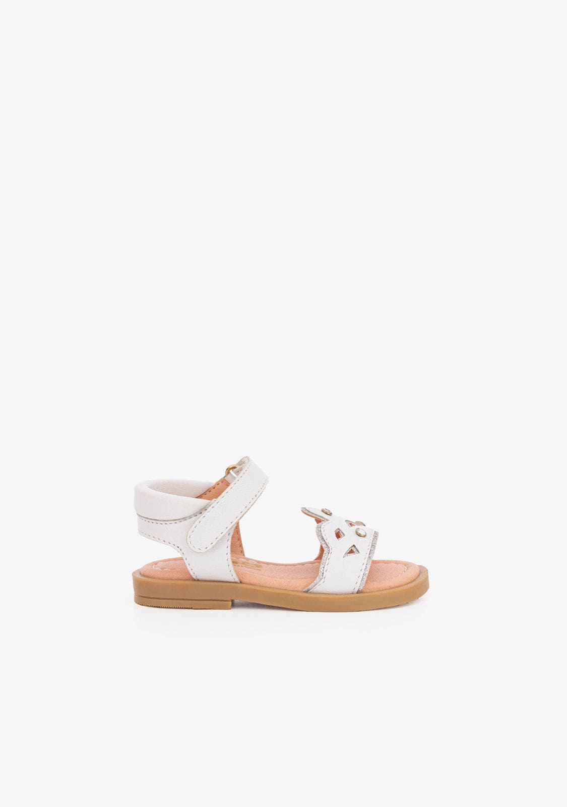 OSITO Shoes Baby's Crown White Leather Sandals