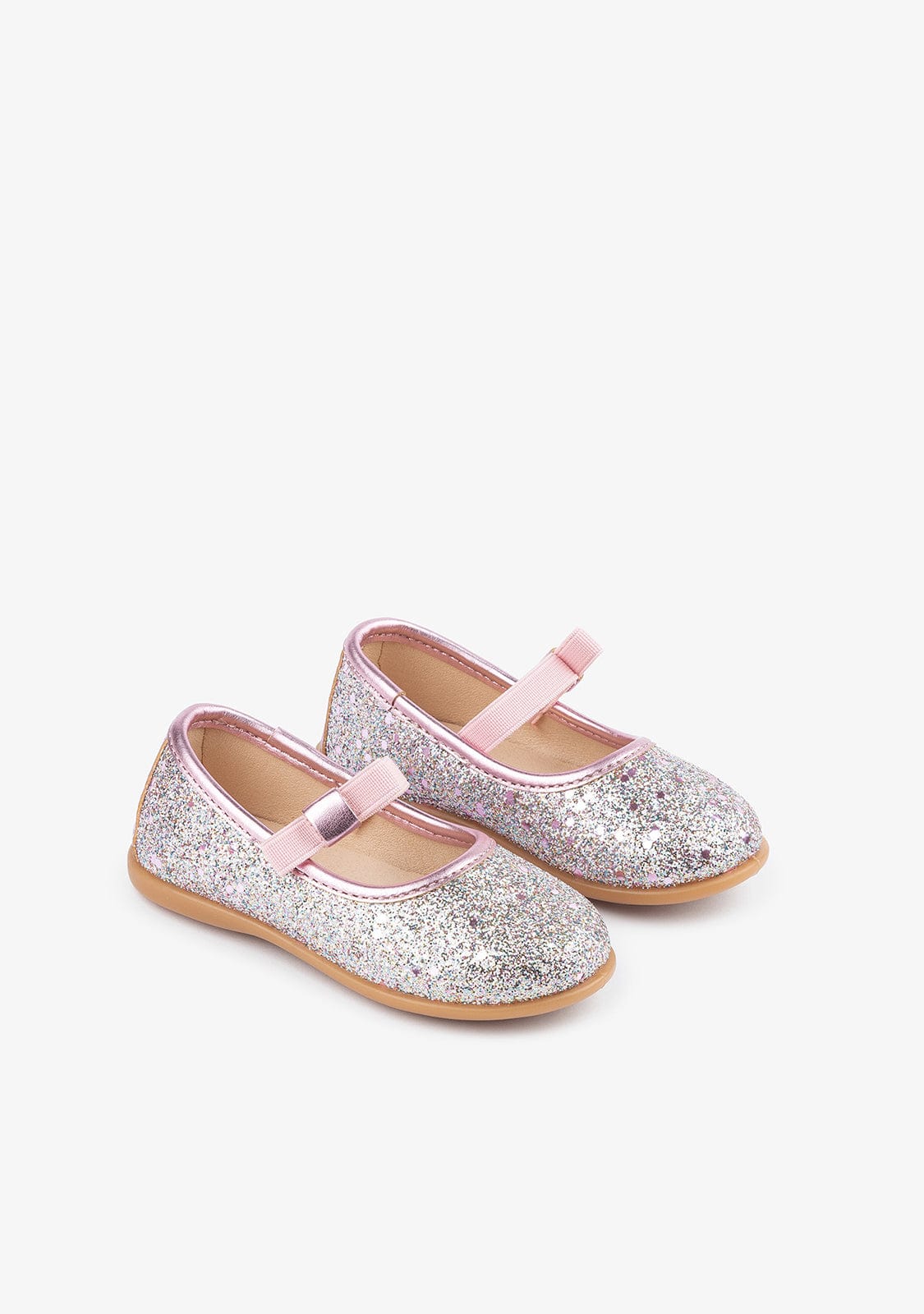 OSITO Shoes Baby's Glitter Pink Ballerinas With Bow