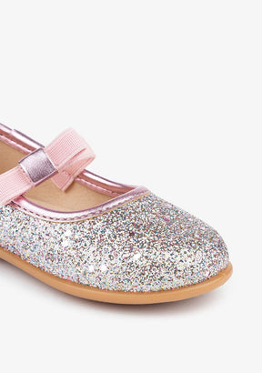 OSITO Shoes Baby's Glitter Pink Ballerinas With Bow