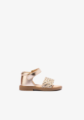 OSITO Shoes Baby's Gold Beige Sandals Napa