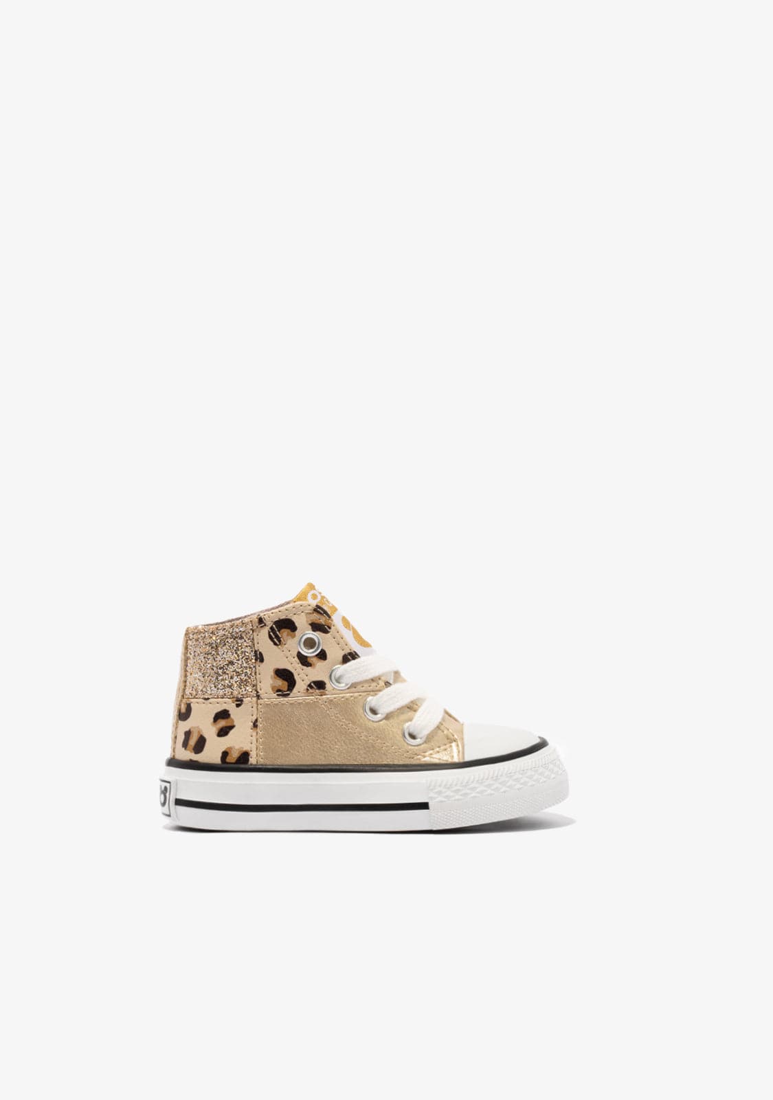 OSITO Shoes Baby's Gold Patchwork Hi-Top Sneakers