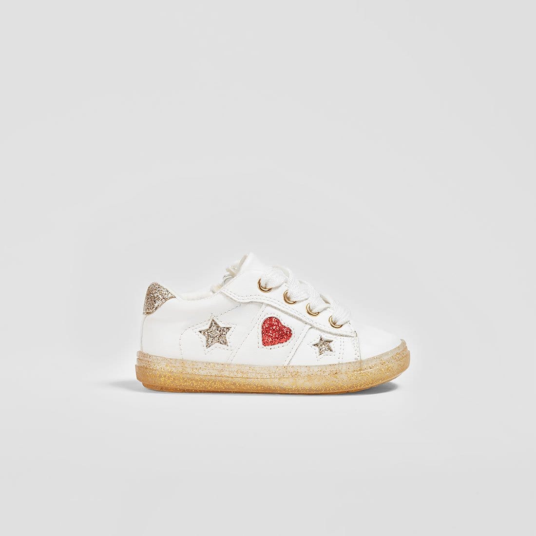OSITO Shoes Baby's "Heart and Stars" White Sneakers