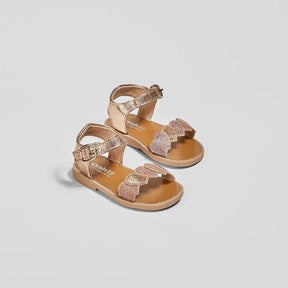 OSITO Shoes Baby's "Hearts" Metallized Magnesium Sandals