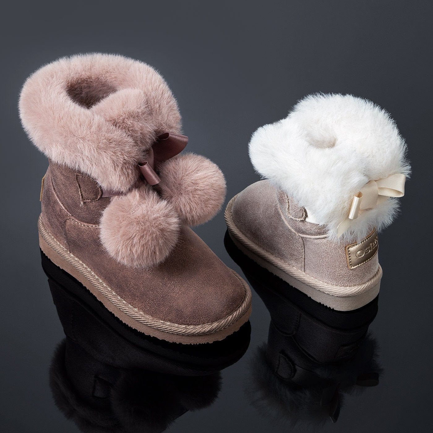 OSITO Shoes Baby's Ice Australian Boots with Bow