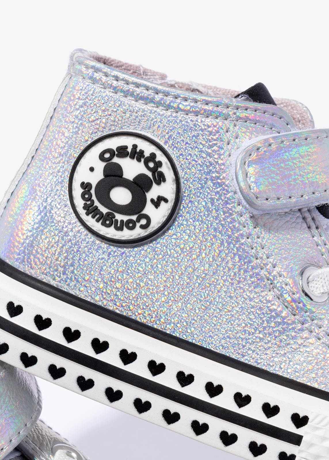 OSITO Shoes Baby's Iridescent Silver Hi-Top Sneakers